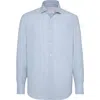 Brunello Cucinelli Long-sleeve Cotton Shirt In Blue