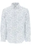 BRUNELLO CUCINELLI OXFORD SHIRT WITH PAISLEY PATTERN