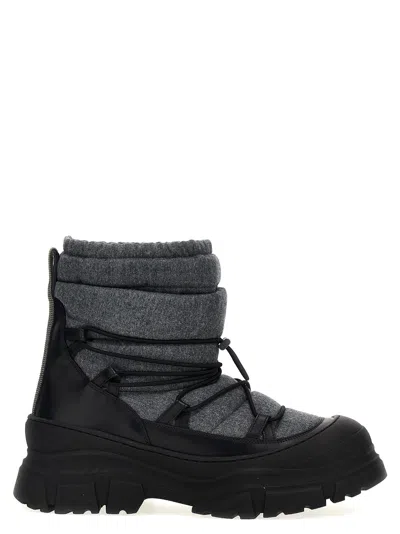 Brunello Cucinelli Padded Ankle Boots Boots, Ankle Boots Black In Gray