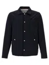 Brunello Cucinelli Dark Blue Nylon Short Jacket In Black