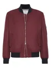 Brunello Cucinelli Padded Cashmere-trimmed Shell Bomber Jacket In Burgundy
