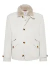 Brunello Cucinelli Shearling-lined Jacket In Neutral