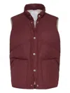 Brunello Cucinelli Padded Buttoned Gilet In Red