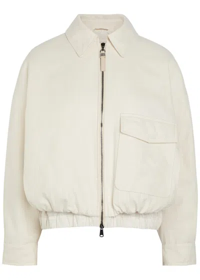 Brunello Cucinelli Padded Cotton-blend Jacket In Neutral
