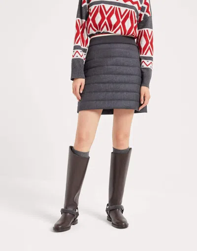 Brunello Cucinelli Padded-design Mini Skirt In Gray