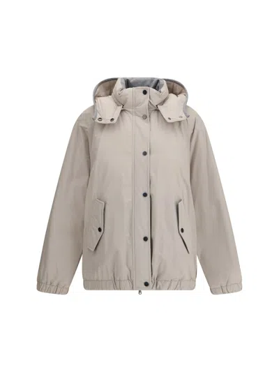Brunello Cucinelli Padded Down Jacket In Neutral