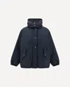 Brunello Cucinelli Puffer Jackets With Hood And Pockets In Blue