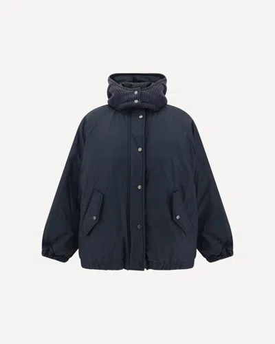 Brunello Cucinelli Padded Down Jacket In Blue