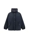 Brunello Cucinelli Puffer Jackets With Hood And Pockets In Blue