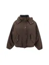 Brunello Cucinelli Cropped Down Jacket Casual Jackets And Parka Brown In Brown
