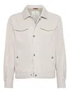 Brunello Cucinelli Padded Flap-pocket Jacket In Neutral