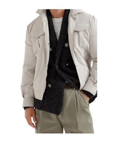 Brunello Cucinelli Padded Flap-pocket Jacket In White