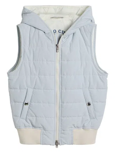 Brunello Cucinelli Kids' Padded Gilet In Blue