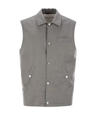 Brunello Cucinelli Padded Gilet In Gray
