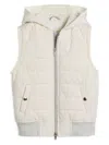 Brunello Cucinelli Bonded Taffeta Gilet In White