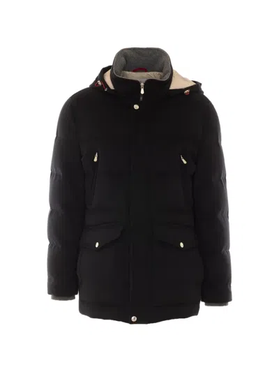 Brunello Cucinelli Long-sleeved Cotton-padded Jacket In Black
