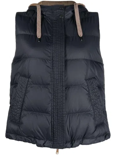 BRUNELLO CUCINELLI BRUNELLO CUCINELLI PADDED HOODED VEST
