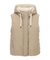 Brunello Cucinelli Hooded Puffer Gilet In Nude