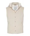 Brunello Cucinelli Sleeveless Jacket With Removable Hood In White