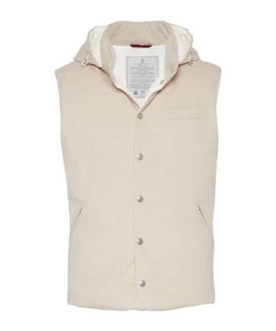 BRUNELLO CUCINELLI BRUNELLO CUCINELLI HOODED PADDED GILET