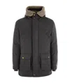 Brunello Cucinelli Men Membranated Wool Flannel Parka Down Jacket With Hood And Shearling Insert In Black