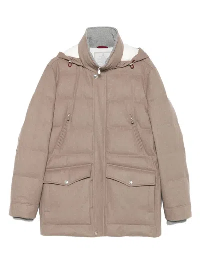 Brunello Cucinelli Padded Jacket In Brown