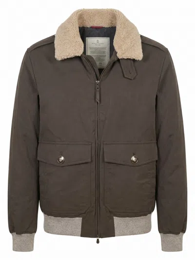 Brunello Cucinelli Padded Jacket In Brown