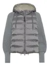 Brunello Cucinelli Hooded Down Jacket With Solomeo Inserts In Grey