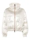 Brunello Cucinelli Reversible Down Jacket With High Collar In White Gold