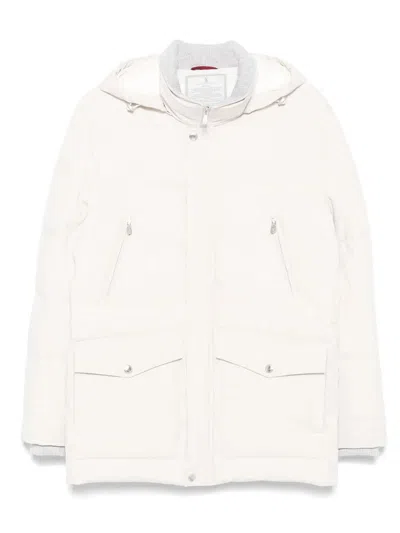 Brunello Cucinelli Padded Jacket With Detachable Hood In White