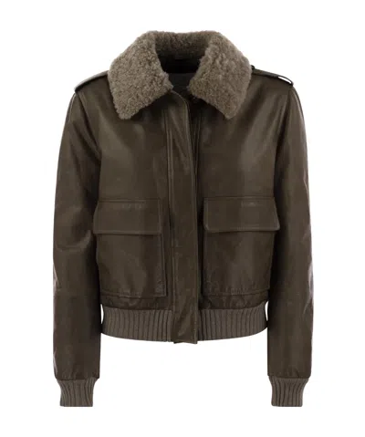 BRUNELLO CUCINELLI BRUNELLO CUCINELLI LONG SLEEVED BOMBER JACKET