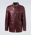 Brunello Cucinelli Padded Nubuck-trimmed Leather Field Jacket In Burgundy
