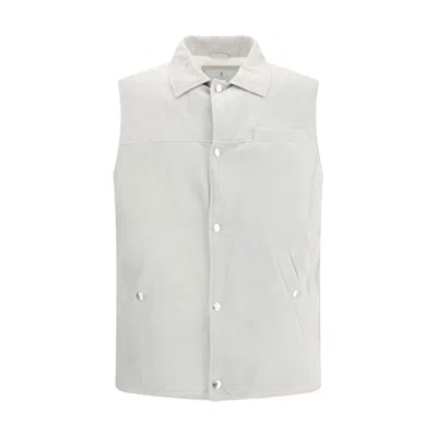 BRUNELLO CUCINELLI BRUNELLO CUCINELLI PADDED LEATHER MEN'S VEST