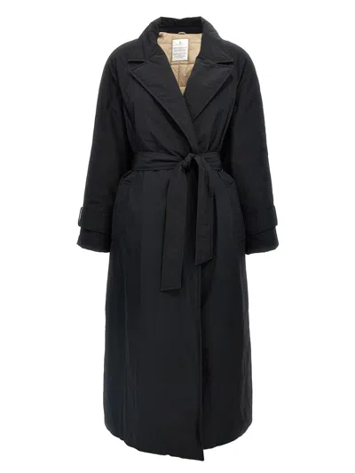 Brunello Cucinelli Padded Long Belt Down Jacket In Black