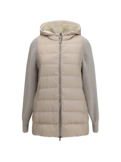 Brunello Cucinelli Padded Panelled Jacket In Pink