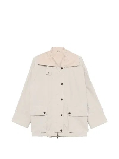 Brunello Cucinelli Padded Parka Coat In Neutral