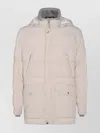 Brunello Cucinelli Knit Insert Down Jacket Puffer Jackets Beige In Neutral