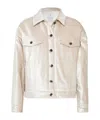 Brunello Cucinelli Bead-embellished Cotton-blend Velvet Jacket In Neutral