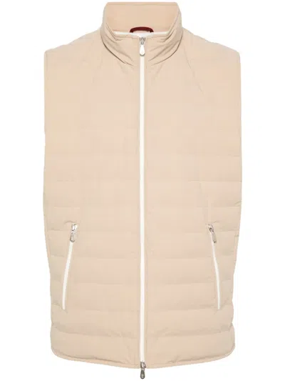 Brunello Cucinelli Padded Quilted Gilet In Neutral