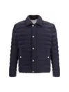 Brunello Cucinelli Dark Blue Nylon Short Jacket In Blue