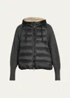 Brunello Cucinelli Padded Taffeta Vest With Cashmere Ribbed Sleeves In C101 Black