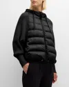 Brunello Cucinelli Padded Taffeta Vest With Cashmere Ribbed Sleeves In C101 Black