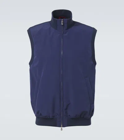 Brunello Cucinelli Men Sleeveless Vest Jacket In Blue