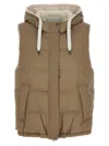 Brunello Cucinelli Goose Feather Padded Vest With Hood