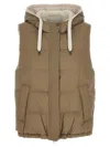 Brunello Cucinelli Goose Feather Padded Vest With Hood