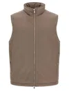 Brunello Cucinelli Quilted High Collar Sleeveless Vest In Brown