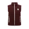 Brunello Cucinelli Bordeaux Sleeveless Down Jacket With Logo Patch On The Front