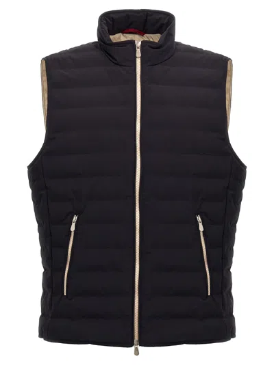 Brunello Cucinelli Nylon Blend Down Vest In Black