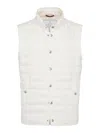 Brunello Cucinelli Quilted Shell Down Gilet In Blanco
