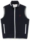 Brunello Cucinelli Gilet In Navy Blue With Front Two-way Zip Fastening In Blue